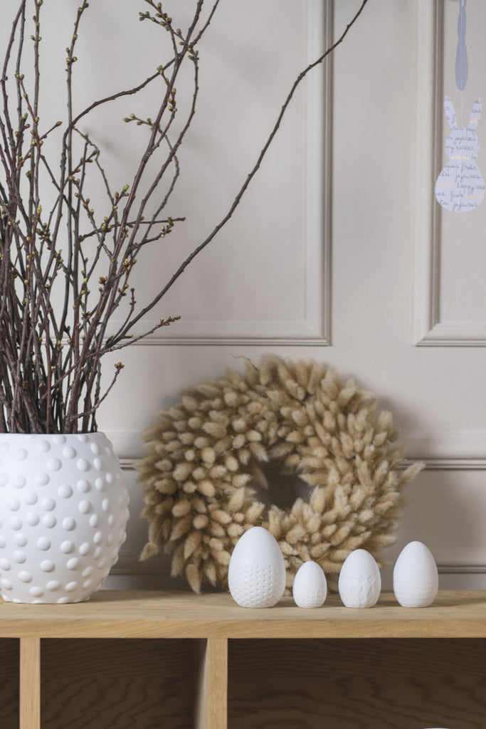 Porzellaneier 4er Set Relief Räder Design Ostern