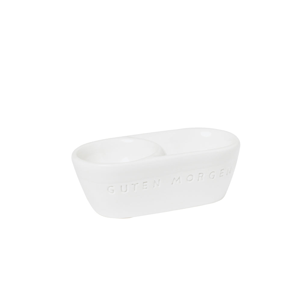 Eierbecher Berluft geniessen Guten Morgen Räder Design Porzellan