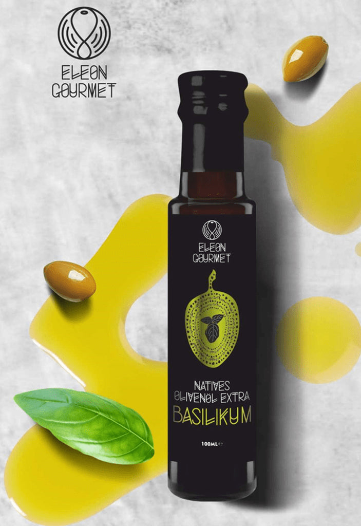 Olivenöl Eleon Gourmet Basilikum dquadrat