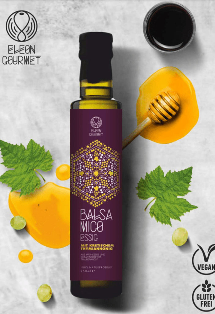 Balsamico Essig mit Thymianhonig Eleon Gourmet Dquadrat