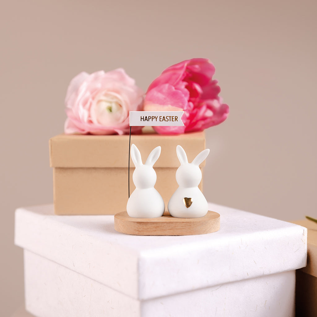 Ostergruss Osterhase Happy Easter Räder Design Porzellan