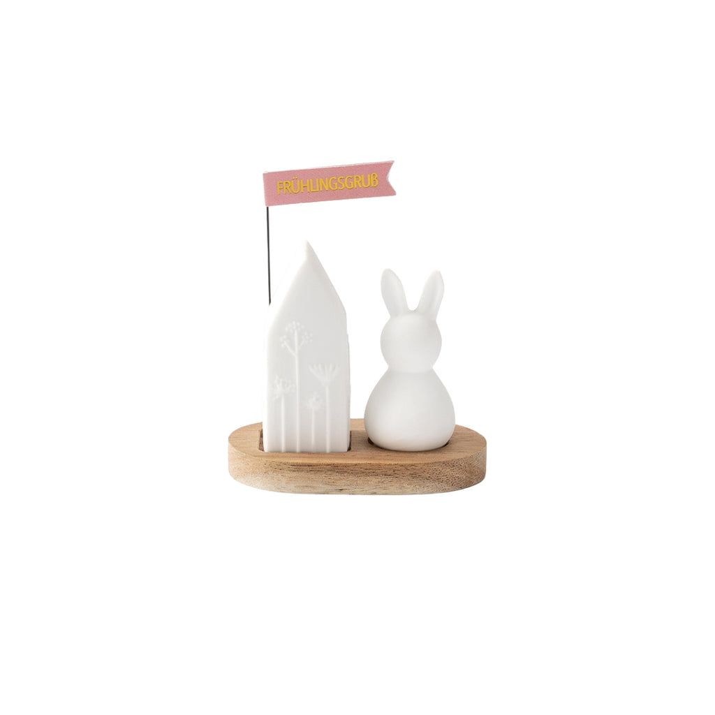 Ostergruss Osterhase Frühlingsgruss Räder Design Porzellan