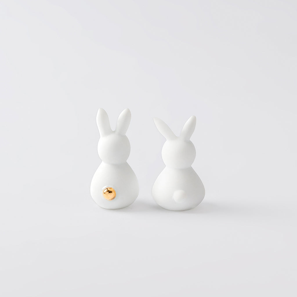 Minihasen Osterhasen 2er Set Räder Design Ostern Porzellan