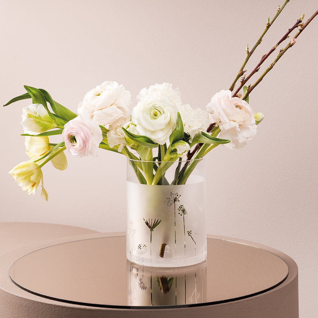 Windöicht floral Vase Ostern Räder Design Glasvase Glas 