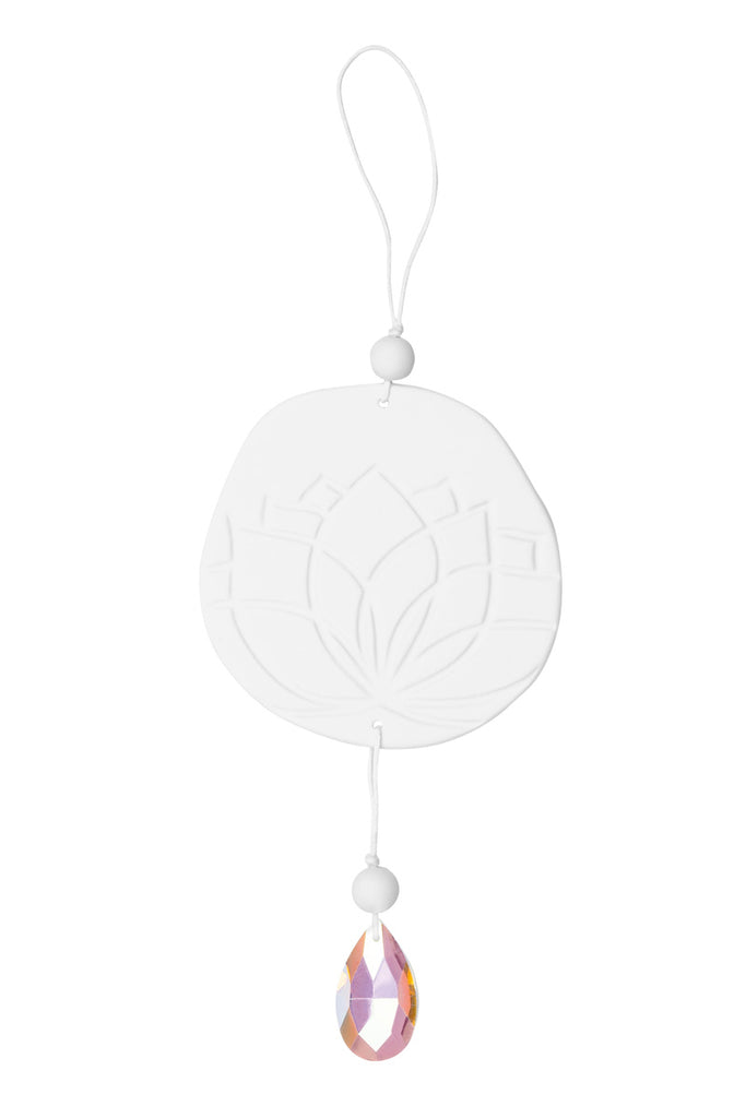 Zen Spirit Porzellananhänger Kette Lotusblüte räder design