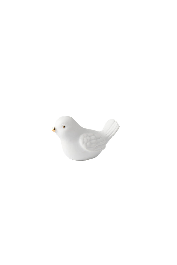 Figur Porzellan Golddecal Vogel Räder Design Dekoration