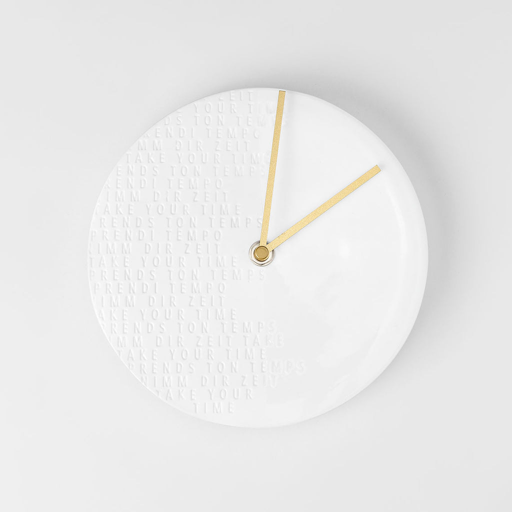 Uhr Wanduhr Porzellan Nimm dir die Zeit Räder Design