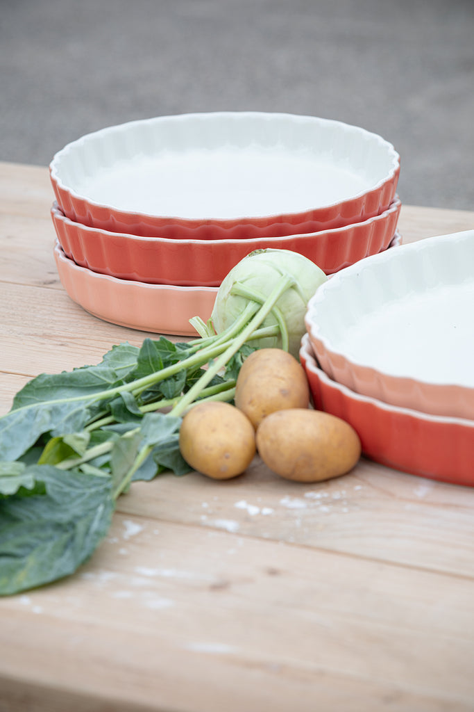 Tarteform - Auflaufform - rund - 5 Farben  - Grün&Form - 28 cm- dquadrat