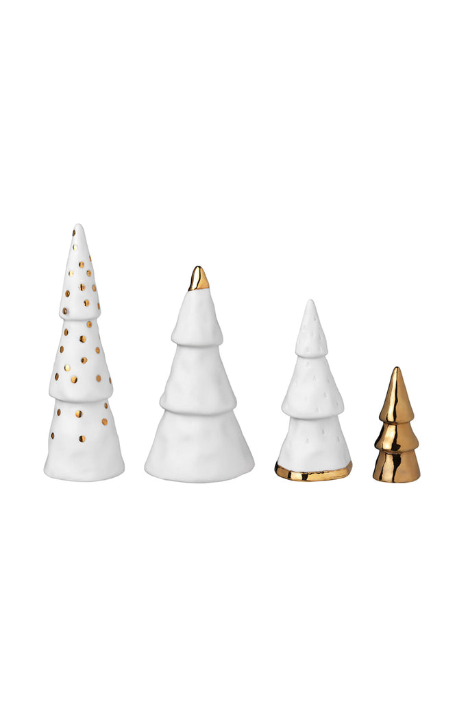 Weihnachtswald tannen gold räder design porzellan