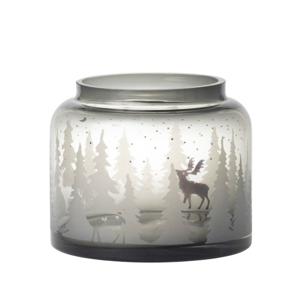 92470 Vase Wintervase Winterlandschaft Räder Design Glasvase Weihnachten