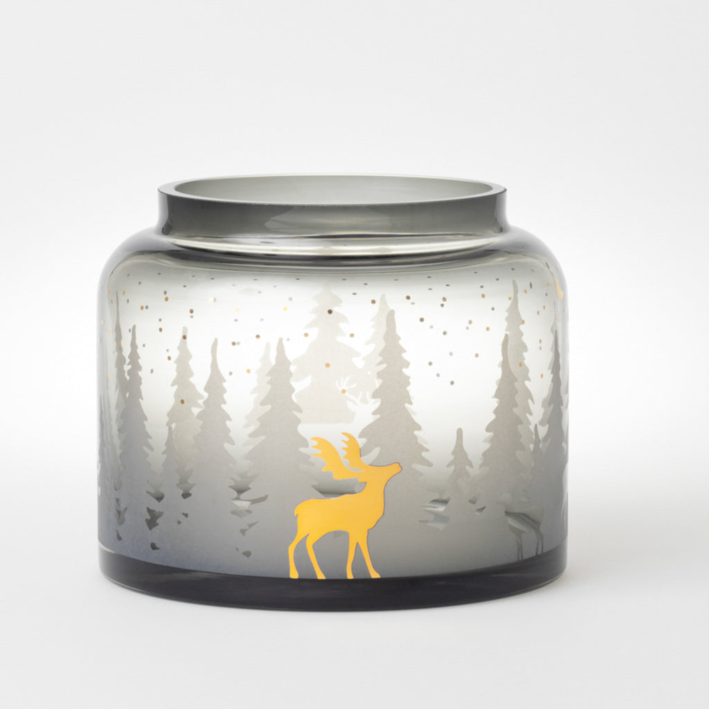 92470 Vase Wintervase Winterlandschaft Räder Design Glasvase Weihnachten