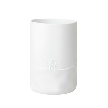 92546 Vase Schneetag Hundeschlitten Räder Design Porzellanvase Blumenvase