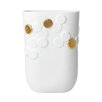 vase goldener punkt punkte räder design porzellan porzellanvase blumenvase