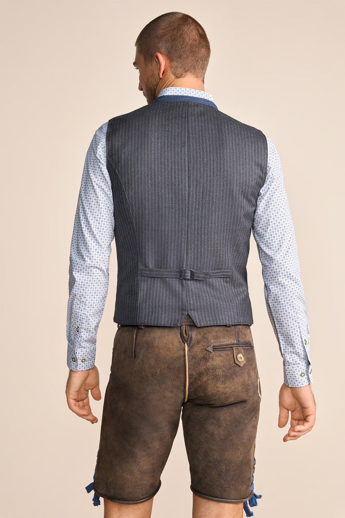 Trachtenweste Krüger Livius blau Wolle Weste