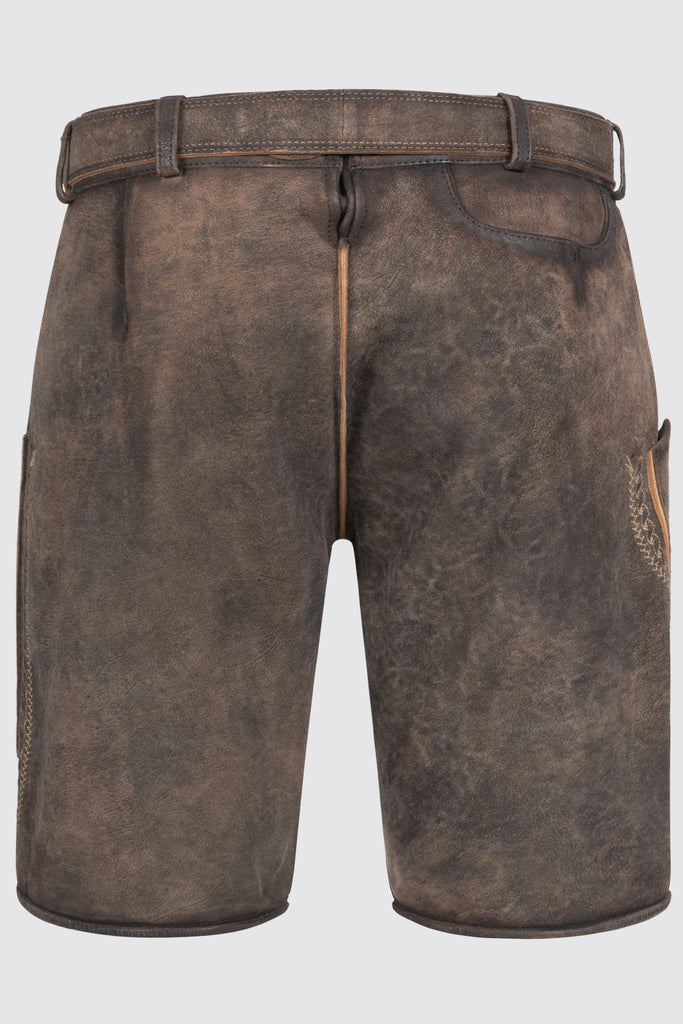 Lederhose - theodor mit stickereien in braun