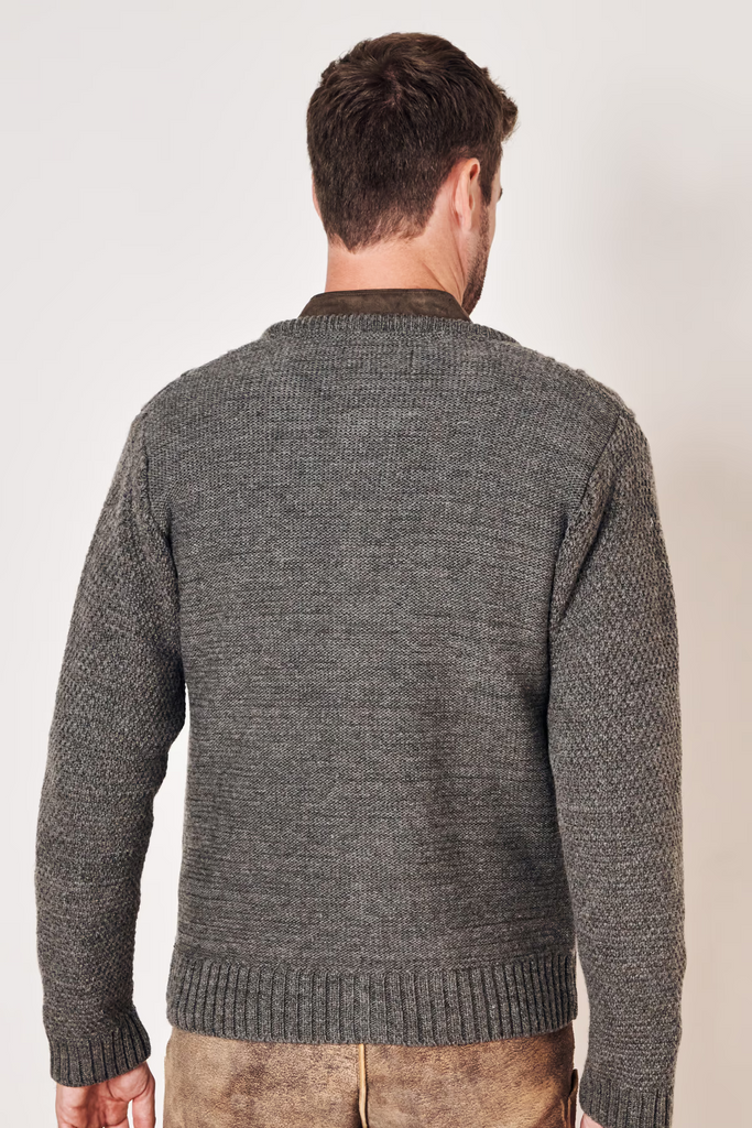 trachtenjacke mit zopfmuster maxi anthrazit