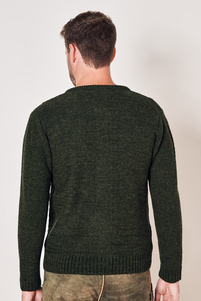 trachtenjacke mit zopfmuster in olivegrün