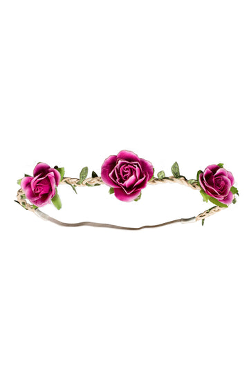 Alpenflüstern Haarband Rosen fuchsia Trachtenmode Trachtenfrisur
