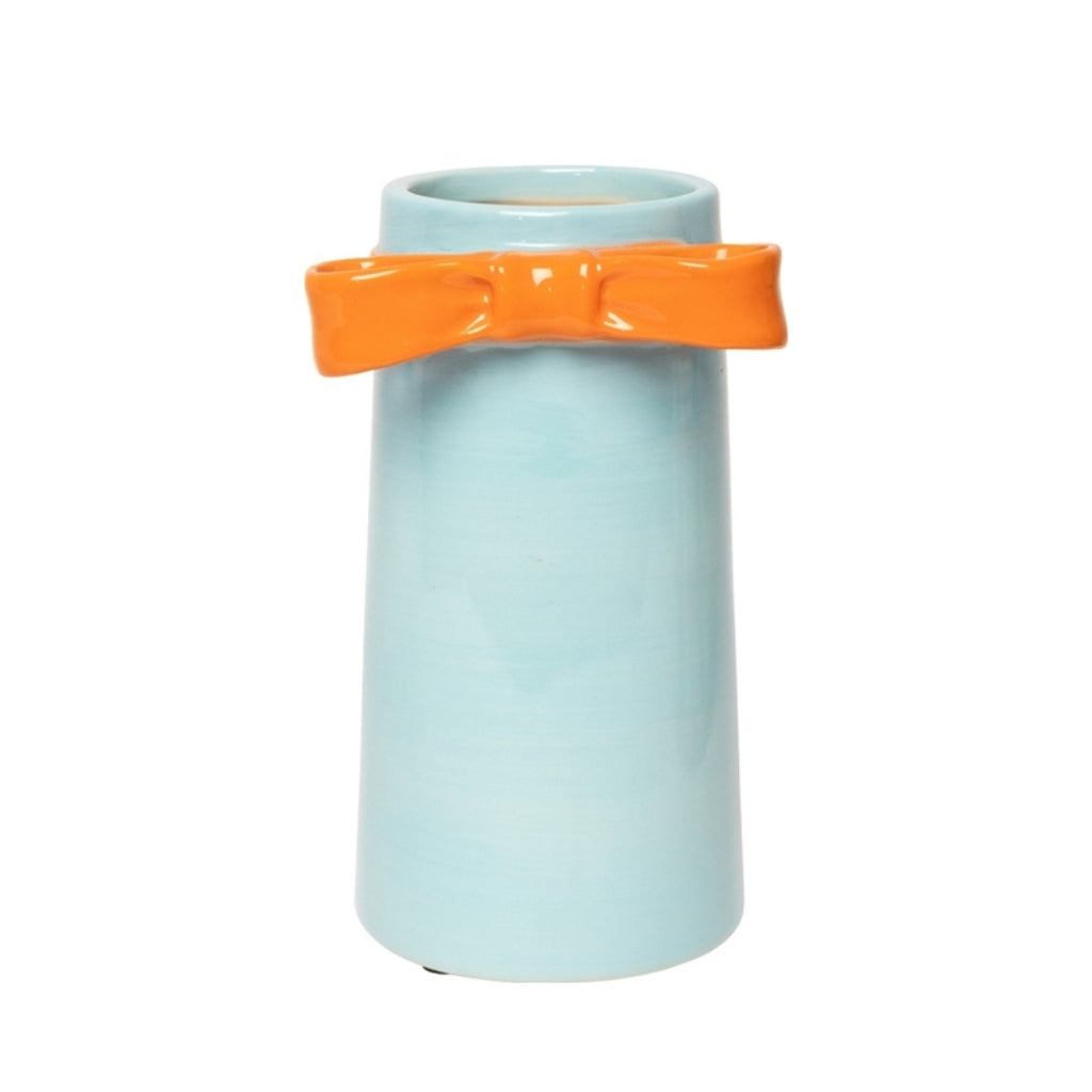 Vase mit Schleife Eja Hellblau Orange