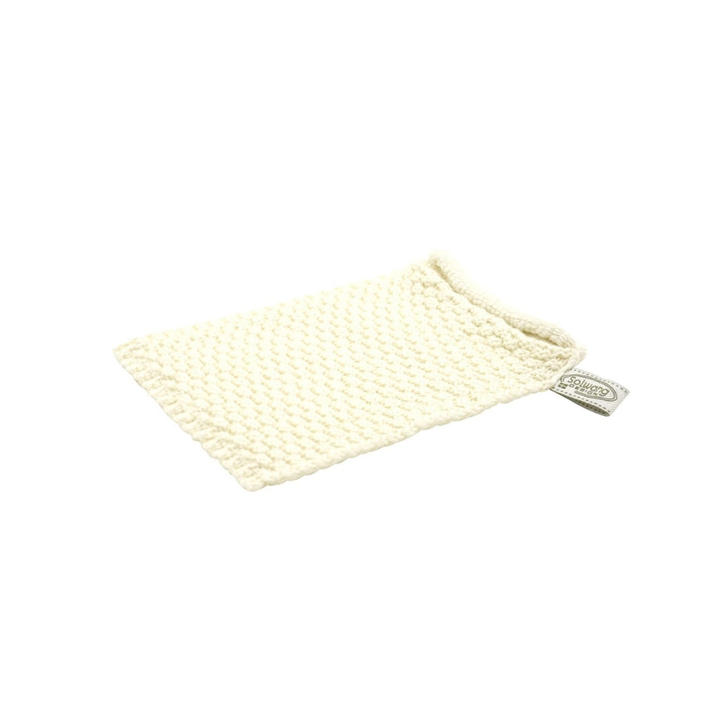 BK0202 gestrickter Waschhandschuh Natur Natur Solwang Design Bad Waschlappen
