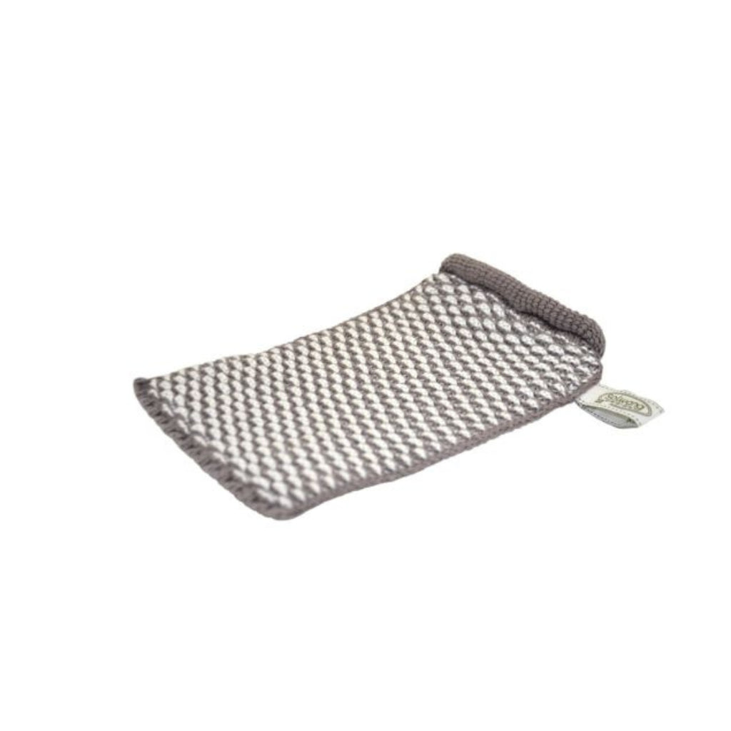 BK0286 gestrickter Waschhandschuh Warmes Grau Solwang Design Waschlappen Bad Utensil
