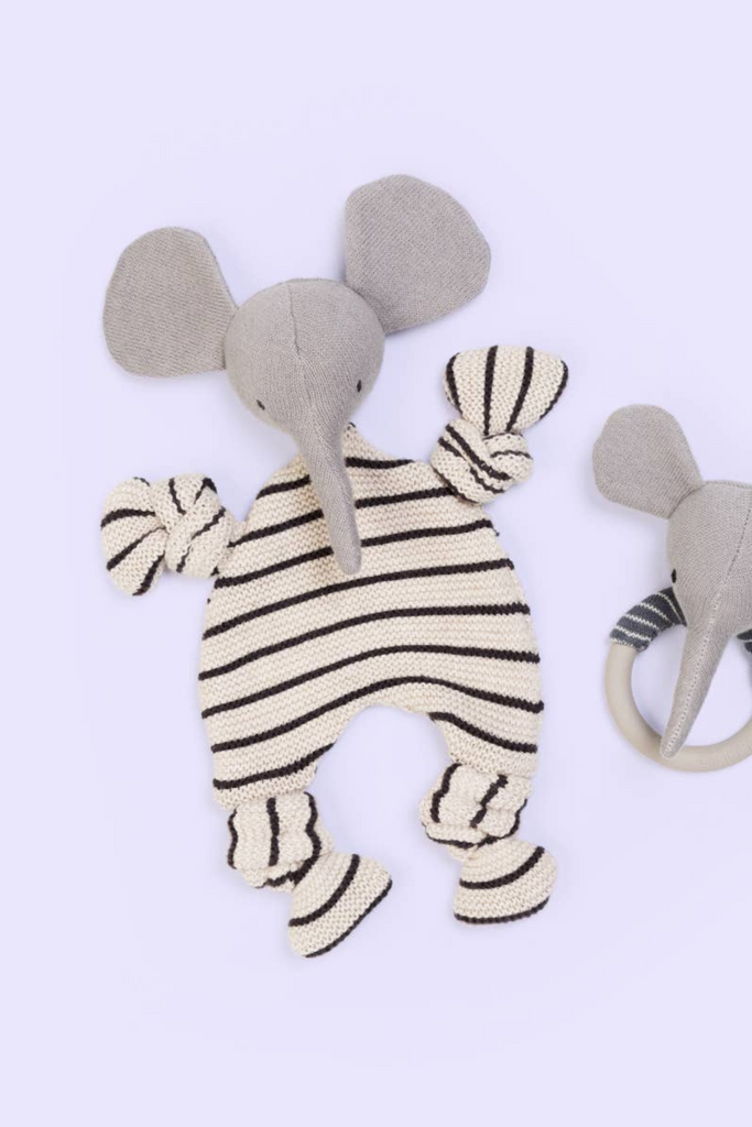 Babyschmusetuch aus Baumwollstrick - Elefant - Sophie Home - Geschenke