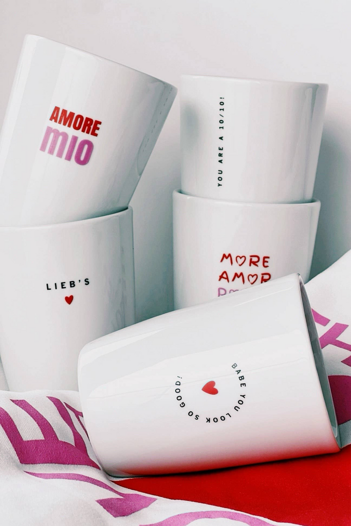 Becher - Tasse - Heart - Amore - Bunt Spring Love - Goldscherben - Küche-dquadrat