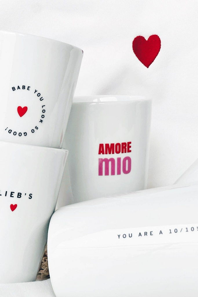 Becher - Tasse - Heart - Amore - Bunt Spring Love - Goldscherben - Küche-dquadrat