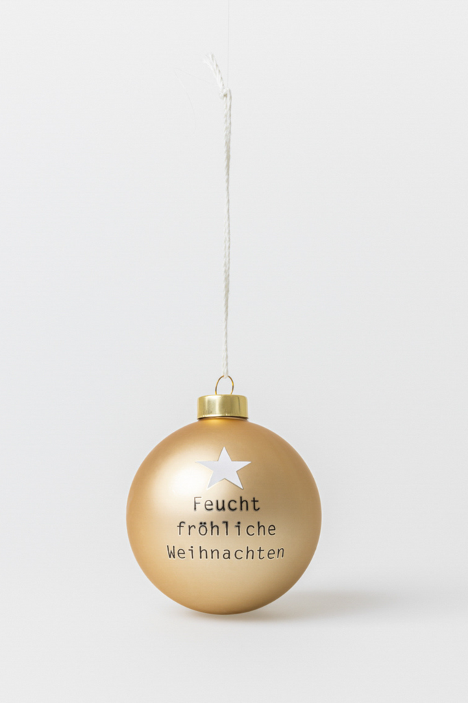 Christbaumkugel "Feucht fröhliche Weihnachten" - 92334 - Räder Design-dquadrat