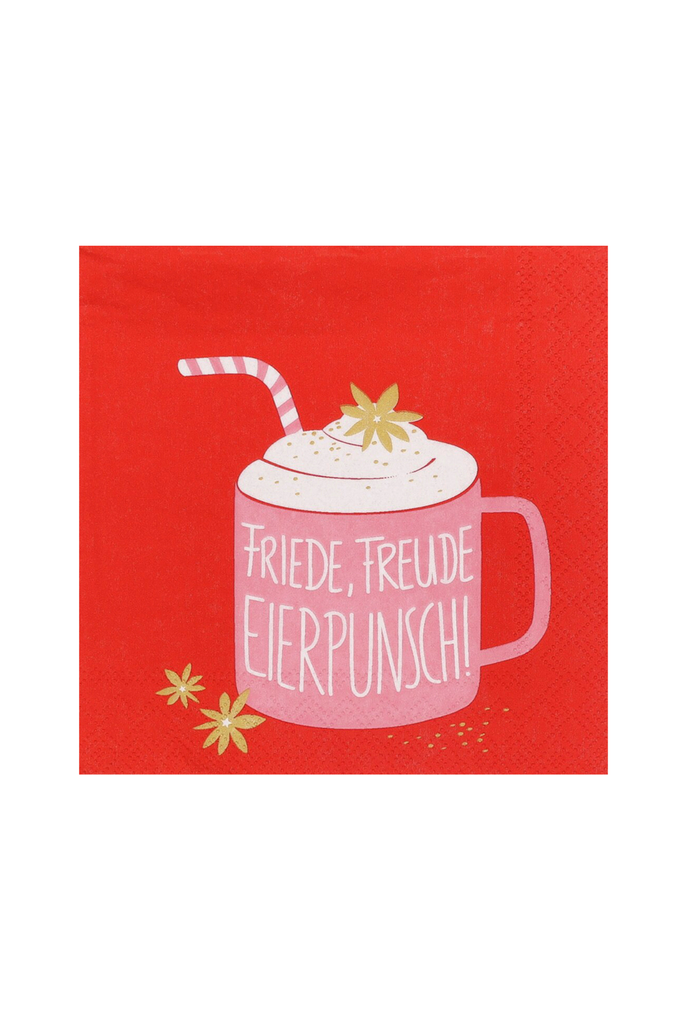Cocktailservietten "Friede Freude Eierpunsch" 25x25 - 92808 - Räder Design-dquadrat