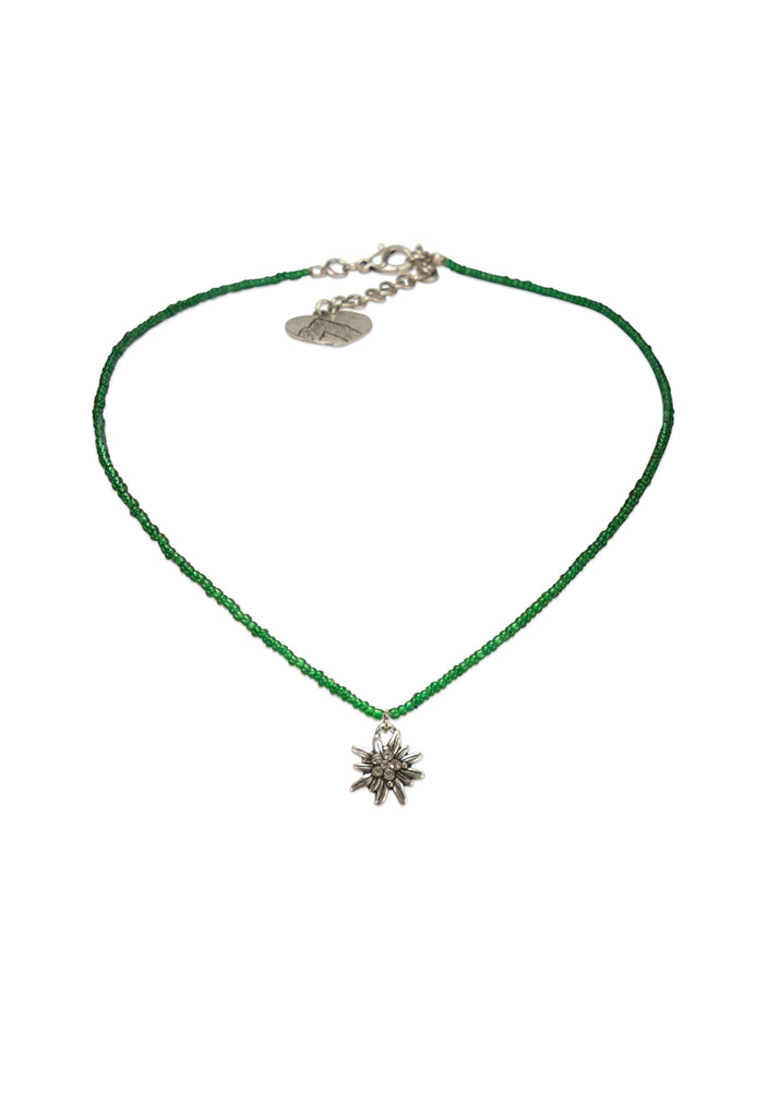 Perlenkette Filigran Strass Edelweiß Alpenflüstern