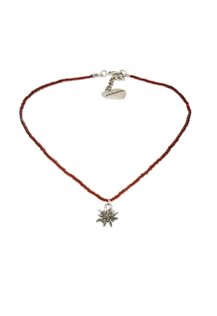 Perlenkette Filigran Strass Edelweiß Alpenflüstern