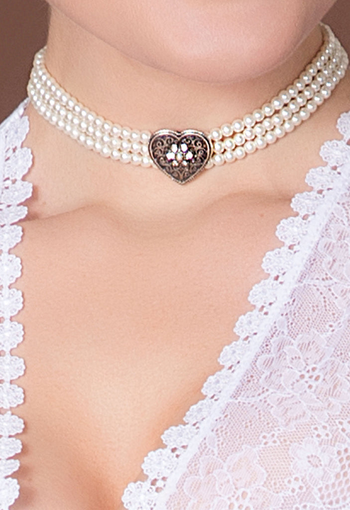 Perlenkette Kropfkette Ornament Herz Alpenflüstern