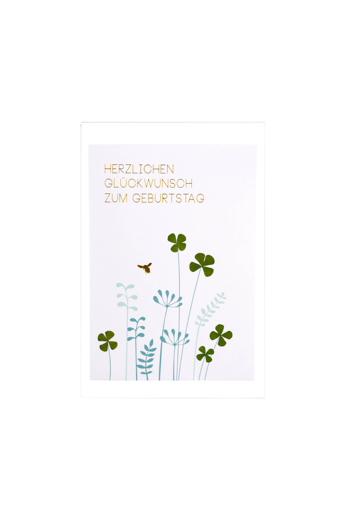 Glücksklee Karte "Herzlichen Glückwunsch zum Geburtstag" - 62969 - Räder Design-dquadrat