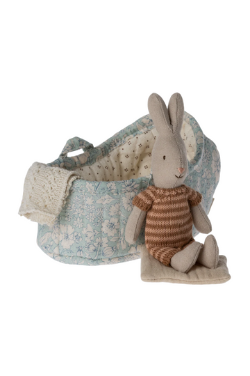 Hase in Tragetasche, Micro - Braun/Dunkles Powder - 16-1023-10 - Maileg-dquadrat