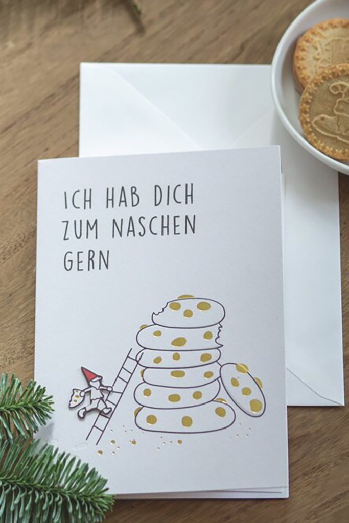 Heinzelmännchen Karte "Ich hab dich zum Naschen gern" - 92838 - Räder Design-dquadrat