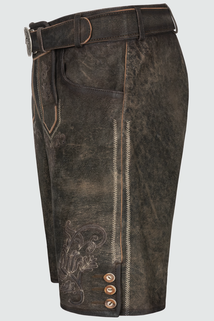 Herren Lederhose - ARIJUS - Trachtenhose - Krüger Buam - 099610-000-0044 - mit Gürtel-dquadrat