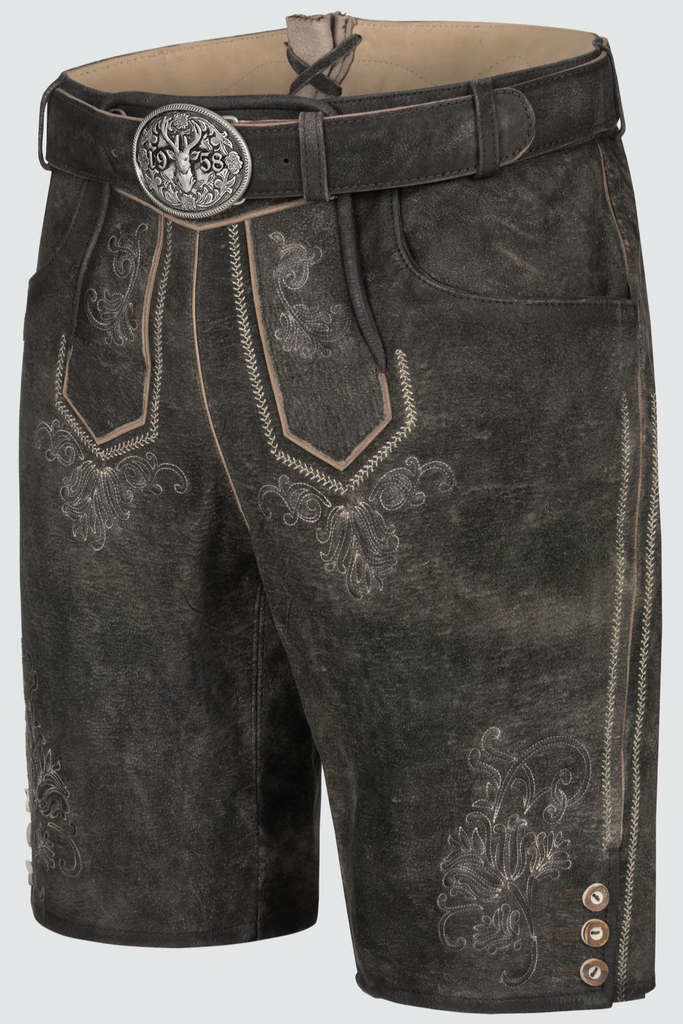 Herren Lederhose - ARIJUS - Trachtenhose - Krüger Buam - 099610-000-0044 - mit Gürtel-dquadrat