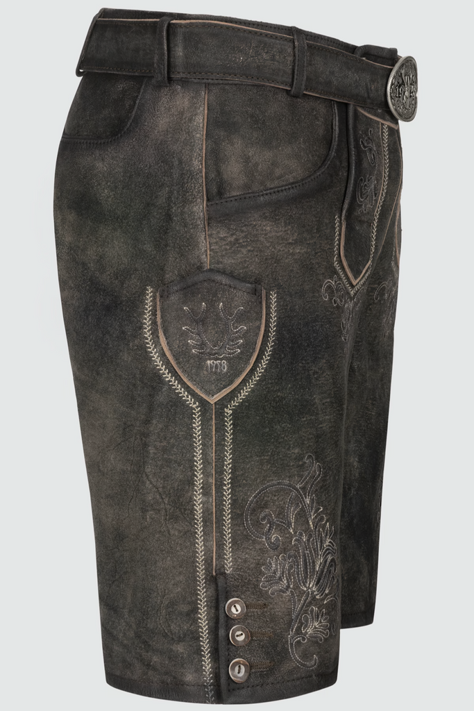 Herren Lederhose - ARIJUS - Trachtenhose - Krüger Buam - 099610-000-0044 - mit Gürtel-dquadrat