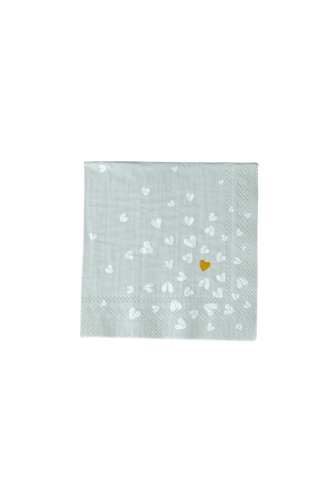 Hochzeit Cocktailservietten "Goldenes Herz" - 18008 - 25 x 25 cm - Räder Design-dquadrat