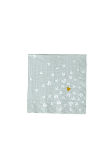 Hochzeit Cocktailservietten "Goldenes Herz" - 18008 - 25 x 25 cm - Räder Design-dquadrat