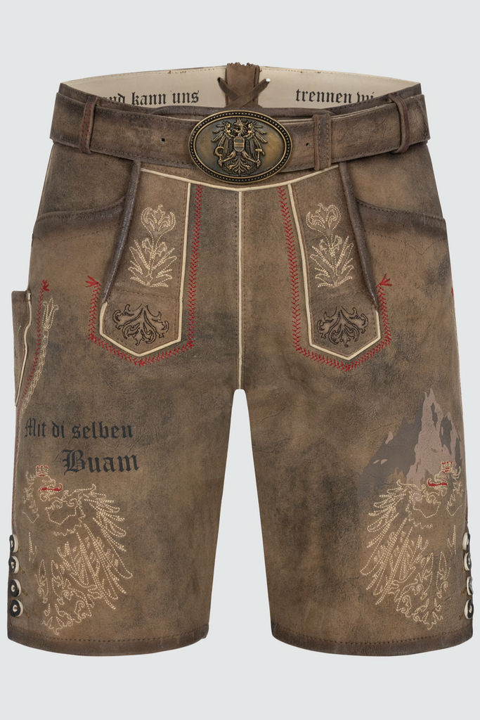 Lederhose FANKERL mit Gürtel - 666070-000-0007 - Krüger x Tream - Herren Lederhose