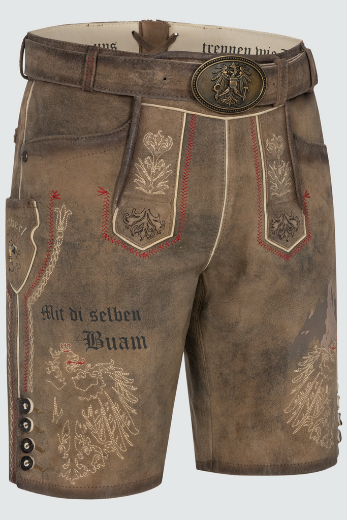 Lederhose FANKERL mit Gürtel - 666070-000-0007 - Krüger x Tream - Herren Lederhose