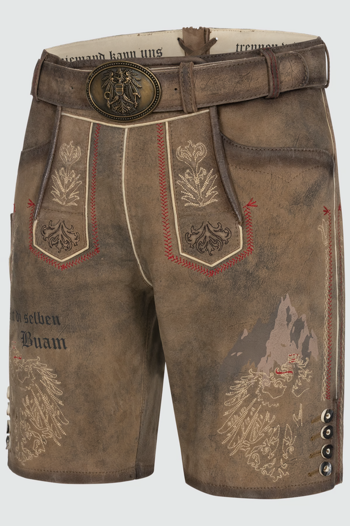 Lederhose FANKERL mit Gürtel - 666070-000-0007 - Krüger x Tream - Herren Lederhose