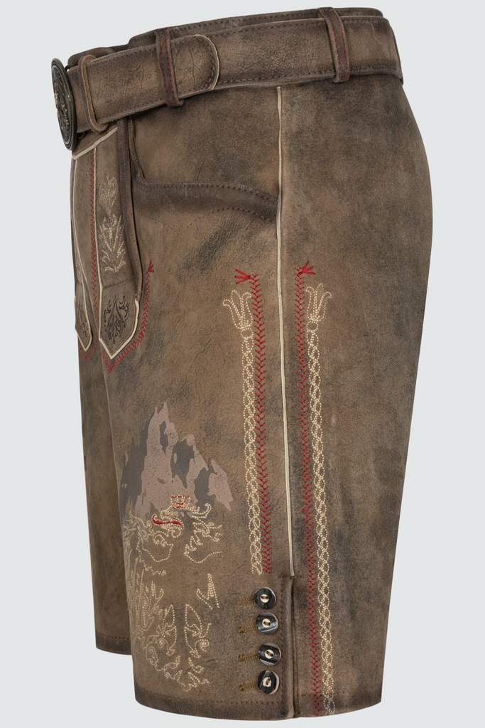 Lederhose FANKERL mit Gürtel - 666070-000-0007 - Krüger x Tream - Herren Lederhose