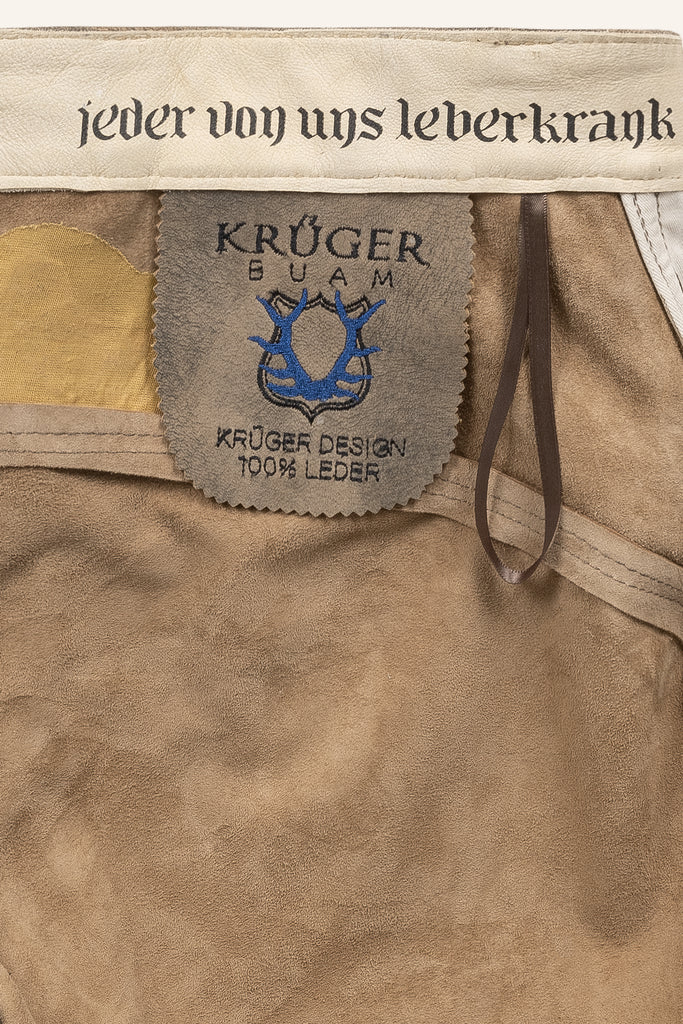 Lederhose LEBENSLANG mit Gürtel - 666170-000-0007 - Krüger x Tream - Herren Lederhose