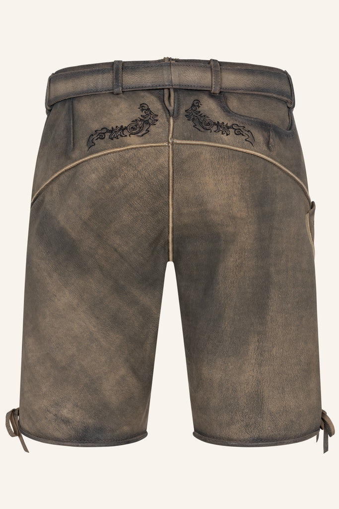 Lederhose LEBENSLANG mit Gürtel - 666170-000-0007 - Krüger x Tream - Herren Lederhose