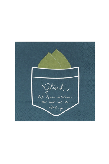 Lunchservietten "Glück darf Spuren hinterlassen" - 33x33 cm - 18102 - Räder Design-dquadrat