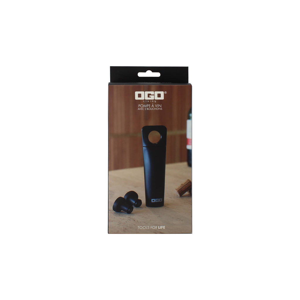 Luxuriöse, mattschwarze Weinpumpe mit 2 Silikonstopfen - 7911234 - Ogo living-dquadrat