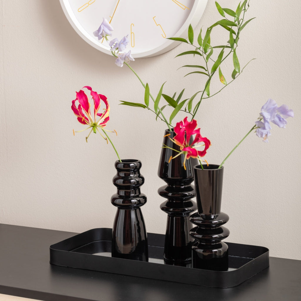 PT3932BK Vase Sparkle Cone Glass present time 